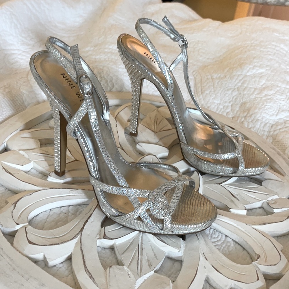Nine West Silver Heels